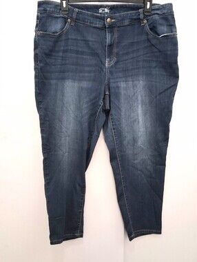 TERRA & SKY Women's Skinny Ankle Blue Jeans Size 20W